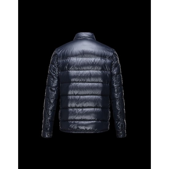 Moncler MATTHEW Classic Neckline Dark blue Jackets Nylon/Polyamide Mens 41456707PM