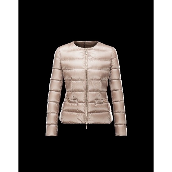 Moncler MEILLE Round Collar Detachable Collar Beige Jackets Polyamide Womens 41456712GK