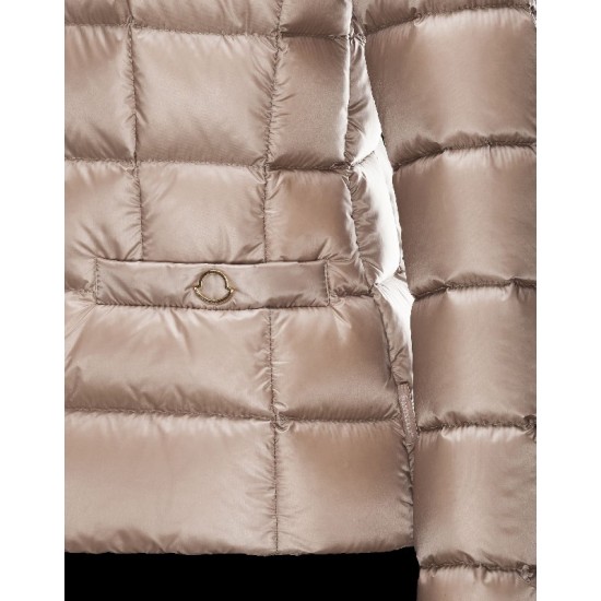 Moncler MEILLE Round Collar Detachable Collar Beige Jackets Polyamide Womens 41456712GK