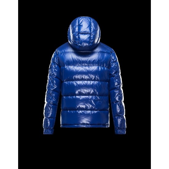 Moncler Maya Detachable Hood Slate blue Jackets Nylon/Polyamid Mens 41236584WA