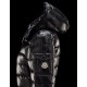 Moncler Moka Detachable Hood Black Coats Lacquered Nylon Womens 41224531KD