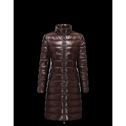 Moncler Moka Detachable Hood Dark brown Coats Nylon/Polyamide Womens 41224531VB