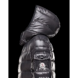 Moncler Moka Detachable Hood Steel grey Coats Lacquered Nylon Womens 41224531UV