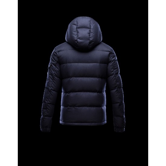 Moncler Montgenevre Detachable Hood Blue Jackets Flannel Wool Mens 41249881MK