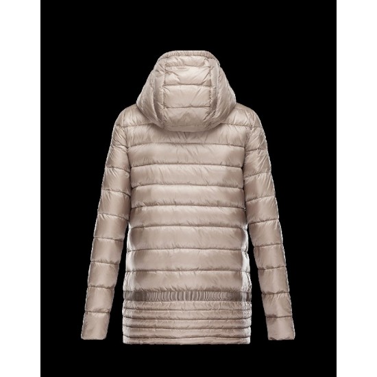 Moncler NARLAY Ultralight Turtleneck Beige Coats Nylon Womens 41457282KL