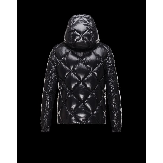 Moncler NEWMAN Detachable Hood Turtleneck Black Jackets Nylon/Polyamid Mens 41456744WB