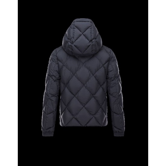 Moncler NEWMAN Detachable Hood Turtleneck Dark blue Jackets Techno Fabric Mens 41456795SO