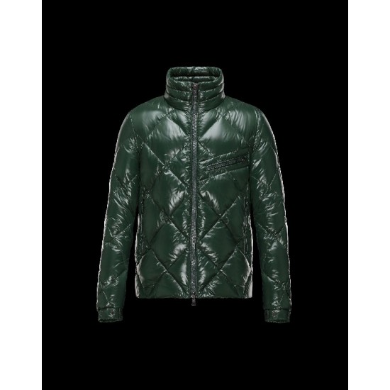 Moncler NEWMAN Detachable Hood Turtleneck Dark green Jackets Nylon/Polyamid Mens 41456744NQ