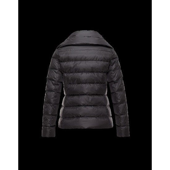 Moncler PALAS Double-Breasted Turtleneck Black Jackets Nylon/Polyamide Womens 41457361FT