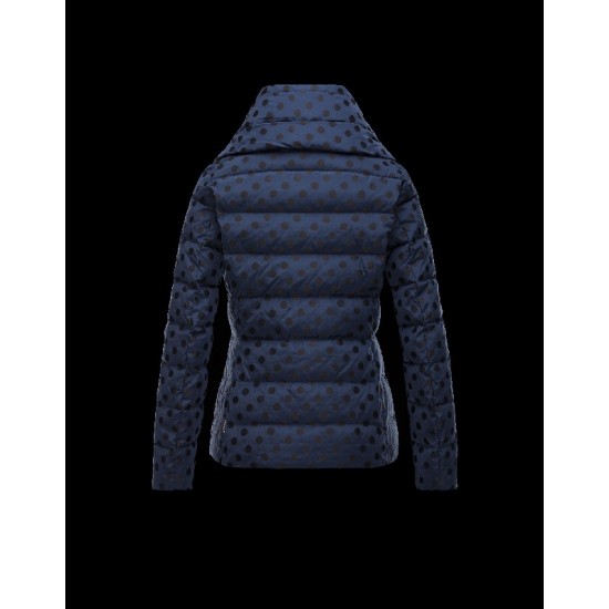 Moncler PALAS Double-Breasted Turtleneck Dark blue Jackets Jacquard Womens 41473455WM