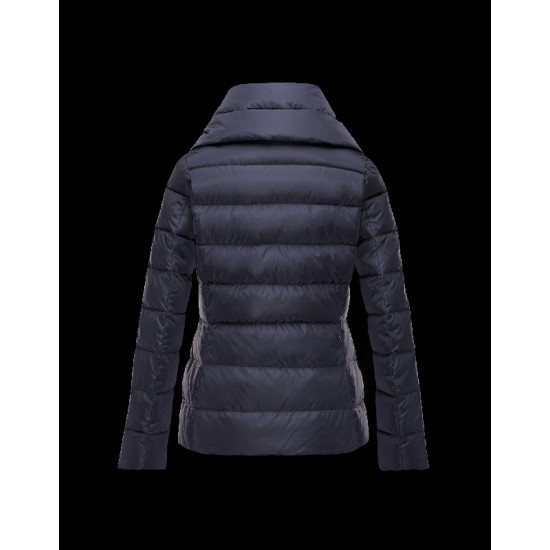 Moncler PALAS Double-Breasted Turtleneck Dark blue Jackets Nylon Womens 41457361OC