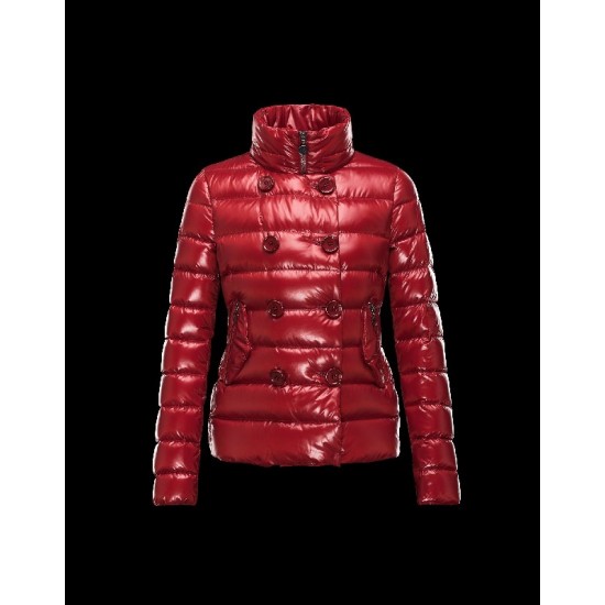 Moncler PLANE Double-Breasted Detachable Turtleneck Maroon Jackets Nylon/Polyamid Womens 41382558TD