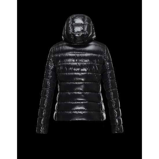 Moncler PLANE Double-Breasted Turtleneck Black Jackets Lacquered Nylon Womens 41382558CE