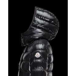 Moncler PLANE Double-Breasted Turtleneck Black Jackets Lacquered Nylon Womens 41382558CE