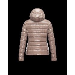 Moncler PLANE Double-Breasted Turtleneck Dove grey Jackets Lacquered Nylon Womens 41382558PE