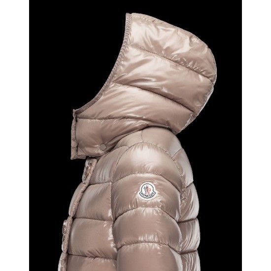 Moncler PLANE Double-Breasted Turtleneck Dove grey Jackets Lacquered Nylon Womens 41382558PE