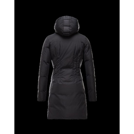 Moncler RENNE Turtleneck Black Coats Polyester Microfibre Womens 41311131VD