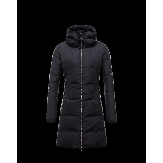 Moncler RENNE Turtleneck Black Coats Polyester Microfibre Womens 41311131VD