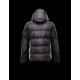 Moncler REPUBLIQUE Turtleneck Fixed Hood Black Jackets Wool Nylon Mens 41311180TN