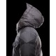 Moncler REPUBLIQUE Turtleneck Fixed Hood Black Jackets Wool Nylon Mens 41311180TN