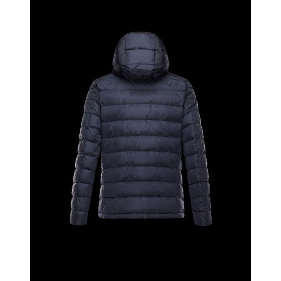 Moncler RIVER Detachable Hood Turtleneck Dark blue Coats Nylon/Polyamide Mens 41456750WW