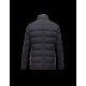 Moncler ROUILLAC Detachable Lapel Collar Black Overcoats Elastane/Nylon Mens 41377883HS