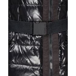 Moncler RUE Detachable Turtleneck Fur-Trimmed Hood Black Waistcoats Nylon/Racoon Womens 41456784LC