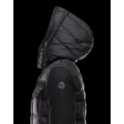 Moncler RYAN Detachable Hood Turtleneck Black Jackets Polyamide/Wool Mens 41456962LM