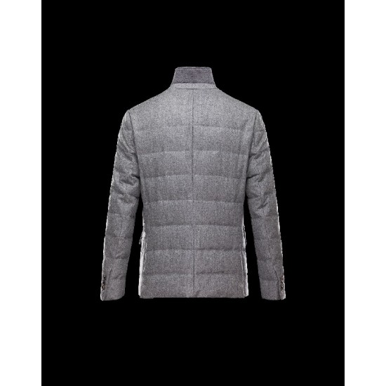 Moncler Rodin Grey Jackets Flannel Wool Mens 41224663CL