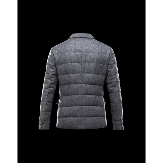 Moncler Rodin Steel grey Jackets Flannel Wool Mens 41224663RR