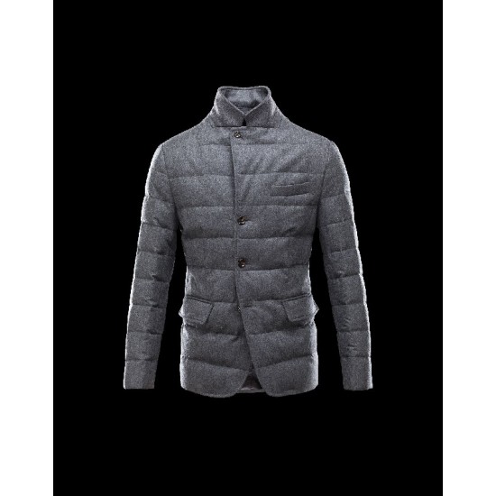 Moncler Rodin Steel grey Jackets Flannel Wool Mens 41224663RR