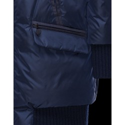 Moncler SANCES Rib Knit Collar Turtleneck Dark blue Coats Nylon/Polyester Womens 41477823MH