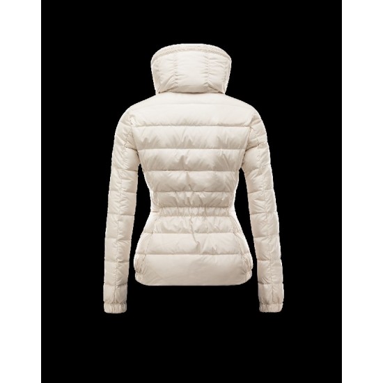 Moncler SANGLIER Inner Hood Turtleneck Ivory Jackets Nylon Womens 41381027DU