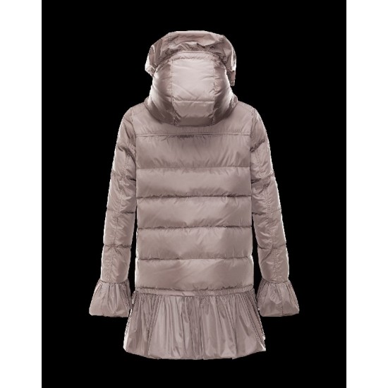 Moncler SERRE Turtleneck Dove grey Coats Nylon/Polyamide Womens 41456720VM