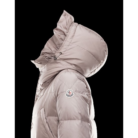 Moncler SERRE Turtleneck Dove grey Coats Nylon/Polyamide Womens 41456720VM