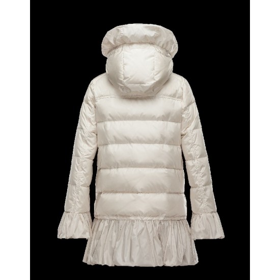 Moncler SERRE Turtleneck Ivory Coats Nylon/Polyamide Womens 41456720RA