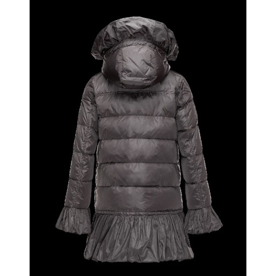 Moncler SERRE Turtleneck Steel grey Coats Nylon/Polyamide Womens 41456720GV