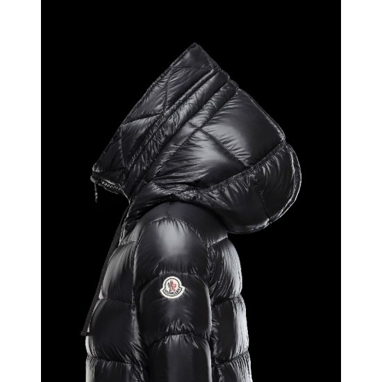 Moncler SUYEN Turtleneck Drawstring Collar Black Jackets Pa/Techno Fabric Womens 41459897PK