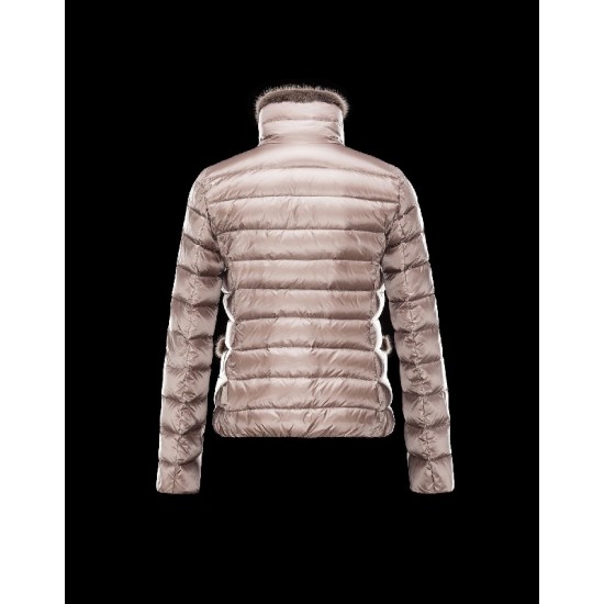 Moncler TEMPLE Ultralight Turtleneck Dove grey Jackets Nylon/Mink Womens 41456772XL