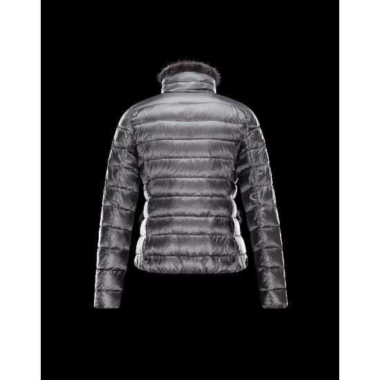 Moncler TEMPLE Ultralight Turtleneck Steel grey Jackets Nylon/Mink Womens 41456772KB