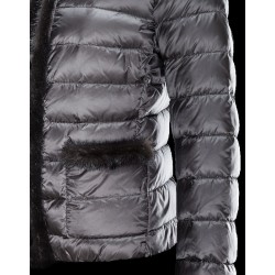 Moncler TEMPLE Ultralight Turtleneck Steel grey Jackets Nylon/Mink Womens 41456772KB