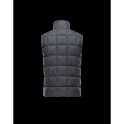 Moncler TENAY Turtleneck Steel grey Waistcoats Wool Flannel Mens 41456745GL