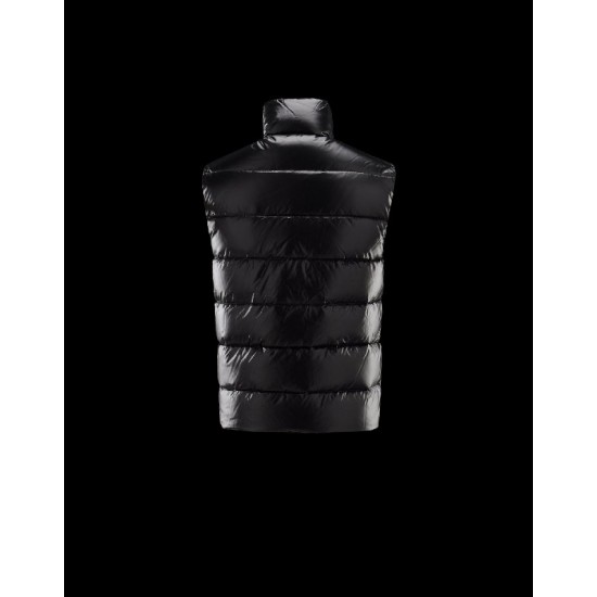 Moncler Tib Turtleneck Black Waistcoats Nylon/Polyamid Mens 41236593AS