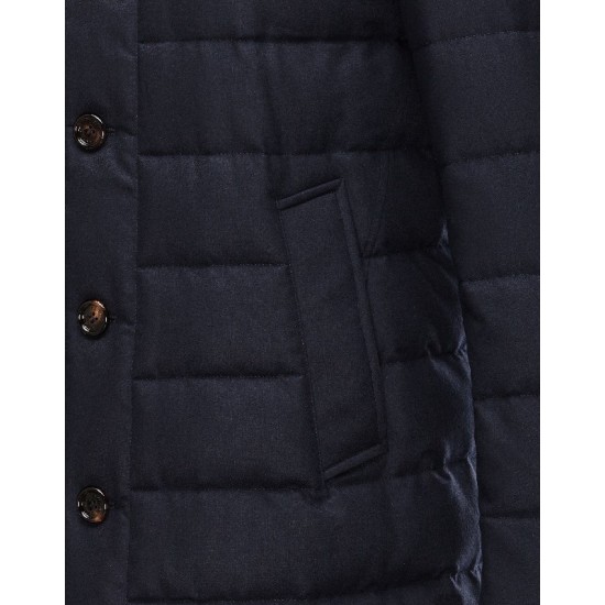 Moncler VALLIER Detachable Turtleneck Dark blue Coats Wool Flannel Mens 41456697GL