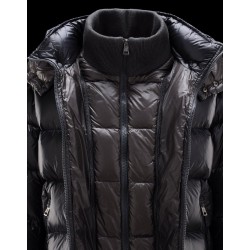 Moncler Zin Ultralight Detachable Hood Blue Jackets Wool Nylon Mens 41236575HM