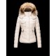 Moncler Armoise Detachable Fur Trimmed Collar Ivory Jackets Nylon/Polyamid Womens 41224515LF