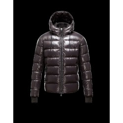 Moncler Aubert Hooded Neckline Dark brown Jackets Nylon/Polyamid Mens 41224644PX