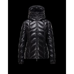 Moncler BADETE Turtleneck Drawstring Closure Black Jackets Polyamide Womens 41464877CN