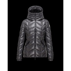 Moncler BADETE Turtleneck Drawstring Closure Steel grey Jackets Polyamide Womens 41464877KT