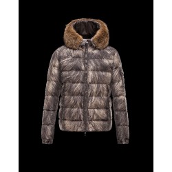 Moncler BYRON Fur-Trimmed Hood Turtleneck Khaki Jackets Polyamide/Coyote Mens 41466614IN